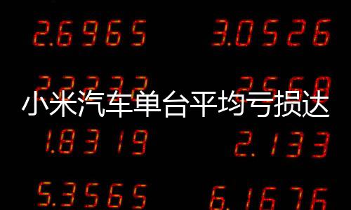 小米汽车单台平均亏损达4.5万，业界分析与未来展望