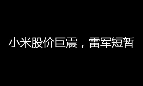 小米股价巨震，雷军短暂登顶中国首富
