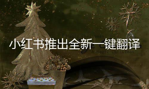 小红书推出全新一键翻译功能，助力跨文化交流