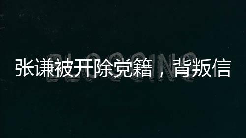 张谦被开除党籍，背叛信仰，人生之殇