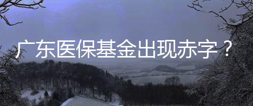 广东医保基金出现赤字？不实——权威解读医保基金现状