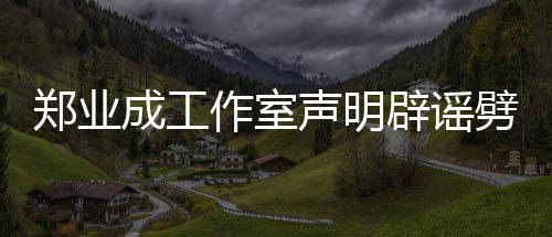 郑业成工作室声明辟谣劈腿传闻，澄清事实真相