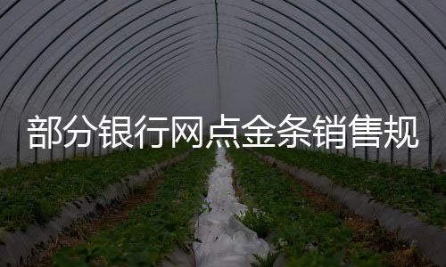 部分银行网点金条销售规格调整，金条起售重量提升至50克