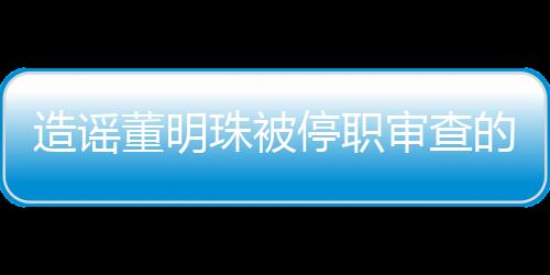造谣董明珠被停职审查的大V被禁言