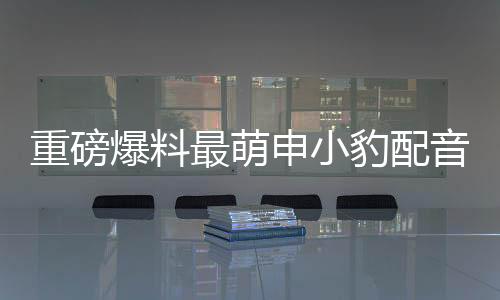 重磅爆料最萌申小豹配音演员揭晓