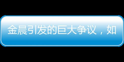 金晨引发的巨大争议，如何捅下如此巨大的篓子？