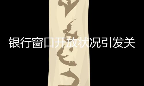 银行窗口开放状况引发关注，银行8个窗口6个不开现象解析