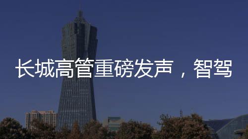 长城高管重磅发声，智驾不只是空谈，实际行动见证实力