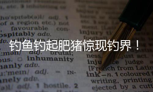 钓鱼钓起肥猪惊现钓界！重达两百多斤