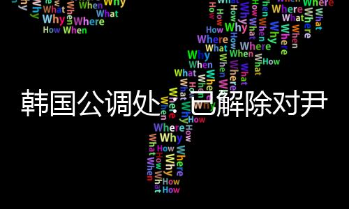 韩国公调处：已解除对尹锡悦禁止探视措施
