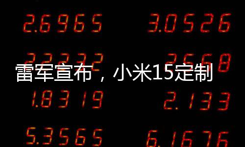 雷军宣布，小米15定制版正式开售，引领智能手机新潮流