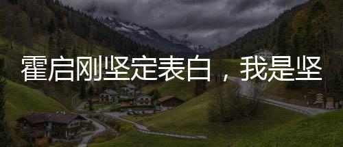 霍启刚坚定表白，我是坚决爱国的