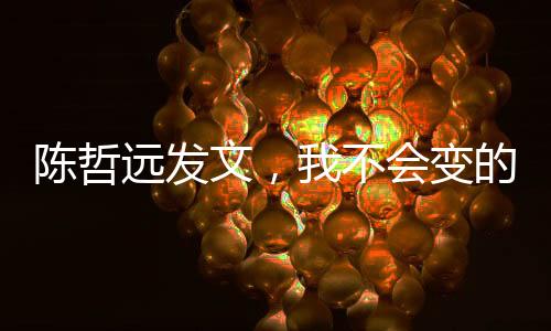 陈哲远发文，我不会变的