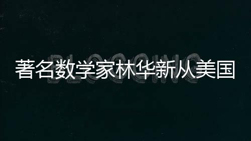 著名数学家林华新从美国回归，为国贡献智慧与力量