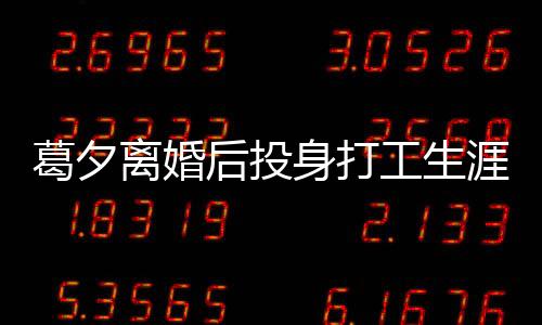 葛夕离婚后投身打工生涯，全新起点从零开始