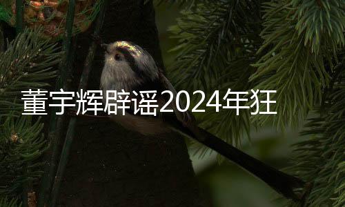 董宇辉辟谣2024年狂赚28亿，揭开真相，澄清不实传闻