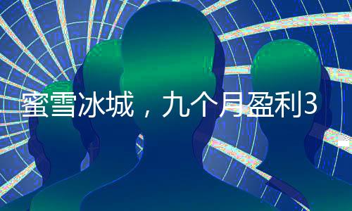蜜雪冰城，九个月盈利35亿的冰爽奇迹