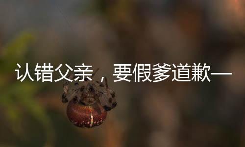 认错父亲，要假爹道歉——一场关于家庭、认错与真诚道歉的探讨