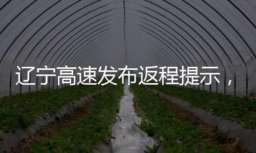 辽宁高速发布返程提示，安全驾驶，顺畅出行