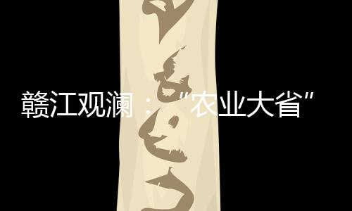 赣江观澜：“农业大省”江西如何书写农业农村发展新篇章？