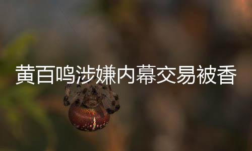 黄百鸣涉嫌内幕交易被香港证监会检控