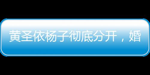 黄圣依杨子彻底分开，婚姻之路终告段落
