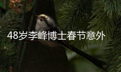 48岁李峰博士春节意外离世，各界震惊痛悼