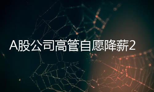 A股公司高管自愿降薪20%直至盈利，共克时艰，引领行业新风尚