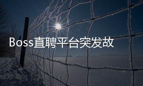 Boss直聘平台突发故障，用户反馈系统崩溃问题