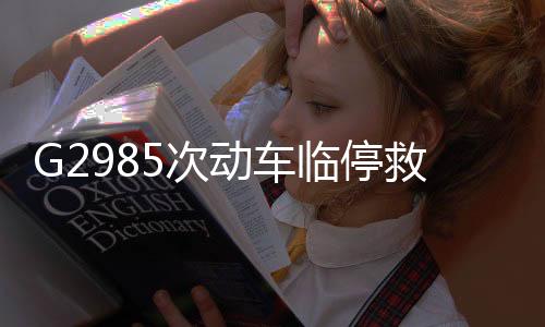 G2985次动车临停救人，展现人文关怀与紧急应对力量