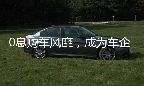 0息购车风靡，成为车企热议关键词