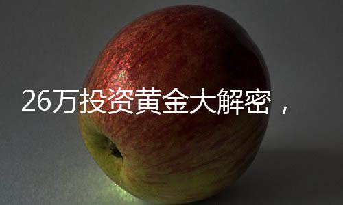 26万投资黄金大解密，购买一公斤金条的思考与策略